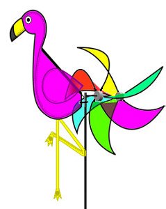 Colorful Fabric Flamingo Garden Wind Wheel