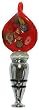 Individually Gift Boxed Bottle Stopper with Decorative Glass Red FlameTop Set of Two