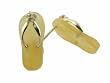 Yellow Jade Flip Flop Plumeria Strap Sandal Earrings, 14k Gold