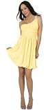 Fancy Grecian Inspired Petite One-Shoulder Bubble Dress with Vintage-Like Rhinestone Accent from Hot Fash Dresses - APOLLONIA Yellow