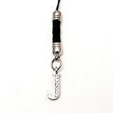 Clear Initial J Cell Phone Charm Strap Rhine Stone