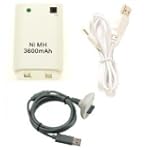 3600MAH CHARGERABLE CABLE BATTERY PACK & CHARGER CABLE FOR XBOX 360 WIRELESS CONTROLLER