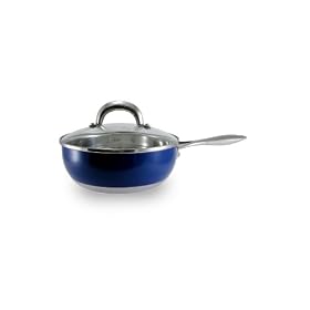 blinQ 3.0 Quart Glass-Covered Chef's Pan Mystic Blue by Blinq