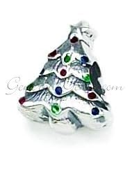 Sterling Silver Zable Christmas Tree Bead Charm BZ1417
