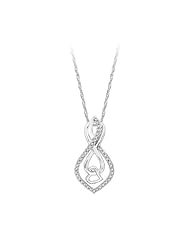 Infinity Diamond Heart Pendant with Chain in 10K White Gold (0.15 cttw)