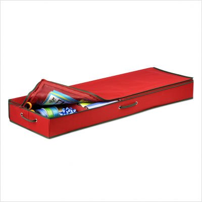 External hard drive:Honey-Can-Do SFT-01598 Wrapping Paper and Bow Storage Organizer, Holiday Red