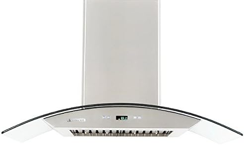 XtremeAir PX01-W36, 36", LED lights, Baffle Filters W/Grease Drain Tunnel, 1.0mm Non-Magnetic Stainless Steel, 8.0 mm Capony Temper Glass, Wall Mount Range Hood