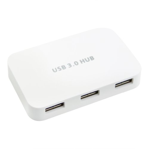 Lecteurs de carte mémoire externes aLLreli Hub Ultra Mince USB 3.0 4 Ports [L'arrière Compatible avec USB 2.0] Super Vitesse Bus-Powered pour Ordinateurs portables, Ultrabooks et Tablettes PC Compatible avec Windows 8 / 7 / Vista / XP, Mac OS X 10.8.4-Blanc HOT OFFERS