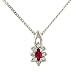 Marquise Ruby/Diamond Birthstone Pendant on Chain.06ct