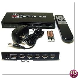 5-port HDMI switch with Remote Control (5-in 1-out)