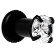 6 Gauge Black Clear Cubic Zirconia Plug