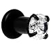 6 Gauge Black Clear Cubic Zirconia Plug