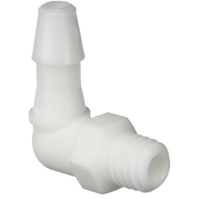 Value Plastics XL230-1  10-32 Special Tapered Thread Elbow with 1/4" Hex to 200 Series Barb, 1/8" (3.2 mm) ID Tubing, White Nylon, (25-Pack)