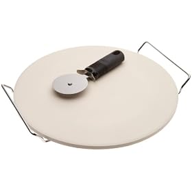 Roscan 13 Inch Pizza Stone With Rack And Pizza Cutter by ROSCAN