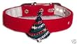 Red Velvet Christmas Tree Crystal Dog Collar Size 10