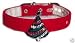 Red Velvet Christmas Tree Crystal Holiday Dog Collar Size 12
