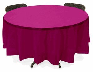 Plastic Table Cover Round - Fuschia