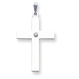 14k White Gold .02ct. Diamond Cross Pendant