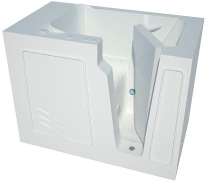 Meditub MT2952RWA Curved Door 29 by 52 by 40-Inch Air Jetted Walk In Bathtub Spa Right Side Door, White