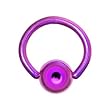 18 Gauge 1/4" Purple Anodized Titanium Ball Captive Ring
