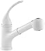 KOHLER K-15160-L-0 Coralais Single Control Pullout Spray Kitchen Sink Faucet, White
