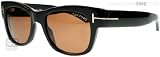 Tom Ford Men's 0058 Cary Shiny Black Frame/Brown Lens Plastic Sunglasses