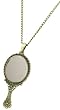 Glam Naturale Retro Vintage Hand Mirror Fashion Necklace -Recycled Brass - Long 30" Chain