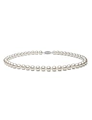 PremiumPearl 6.5-7mm White Freshwater Pearl Necklace AA+ Quality