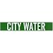 Brady 7054-1HV 4" Height, 24" Width, B-946 High Performance Vinyl, White On Green Color Self-Sticking Vinyl Pipe Marker, Legend "City Water"