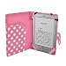 Funda/Case Protector Polka Dot a medida Rosa Cuero sint�tico (PU) Para AMAZON Kindle 4 / Kindle Paperwhite