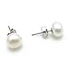 Real Genuine Fresh Water Pearl Silvery Earrings Stud Birthday Xmas Wedding Party