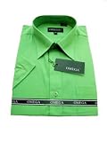 Omega Mens Dress Shirt Short Sleeve Design Button Down Shirt - (9 Different Colors)