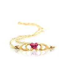 10K Yellow Butterfly Cz Birthstone Bracelet With Box July Bracelet With Box