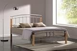 Tetras 4' Small Double Beech & Silver Metal Bed