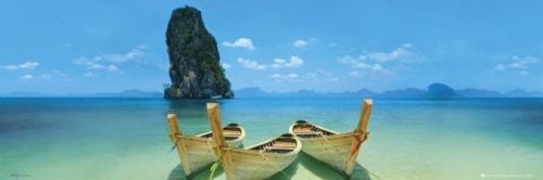 1art1 54399 Str&auml;nde - Boote Am Traumstrand, Phuket, Thailand Midi-Poster, 91 x 30 cm