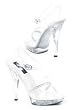 5 Inch Heel Clear Rhinestone Sandal Women'S Size Shoe With Ankle Strap