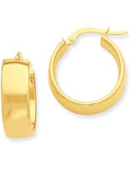 6.75mm, 14K Yellow Gold Hoop Earrings, 18mm (11/16")