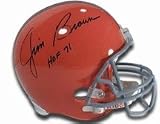 Jim Brown Autographed Cleveland Browns Full Size Replica Football Helmet with "HOF 71" Inscription (Brown/GTSM Hologram)