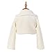 FAYBOX Cozy Faux Fur Flower Girl Bolero Shrug Accessories Princess Cape Coat Party Dress Up Jacket Size L