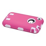 Body Armor for iPhone 3G / 3GS - Hot Pink & White