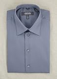 Kenneth Cole - Kenneth Cole Silver Gray Textured Stripe Dress Shirt