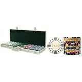 Premium 500 Chip Set w/Dollar Denominations: 500 Diamond Suited 11.5 gram chips w/dollar amounts printed on chips, 6 dealer buttons, 5 dice, 2 decks of playing cards