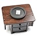 KLOUD City Dark Brown Wood Rotating Desktop Organizer Sorter Stuff Storage Holder with Two Drawers