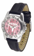 Texas Longhorns Ladies Sport Watch with Leather Band and Mother of Pearl Dial