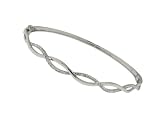 9Ct White Gold 0.10Ct Diamond Twist Bangle