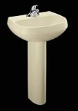 Kohler K-2293-1-0 Wellworth pedestal lavatory with single-hole faucet drilling, White