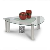 IMAGE OF Tracy Triangular Cocktail Table in Brushed Silver