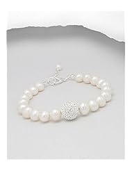 Fresh Water Pearl Bracelet In Brass