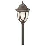 Intermatic CL305OB Malibu Low Voltage 11-Watt Metal Garden Light, Oil Rubbed Bronze with Frosted Crackle Globe