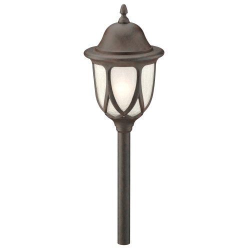 Intermatic CL305OB Malibu Low Voltage 11-Watt Metal Garden Light, Oil Rubbed Bronze with Frosted Crackle Globe